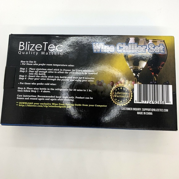 Wine Chiller 3 in 1 Set Stick ~ Foil Cutter Bottle Stopper Gift NEW - Picture 6 of 6